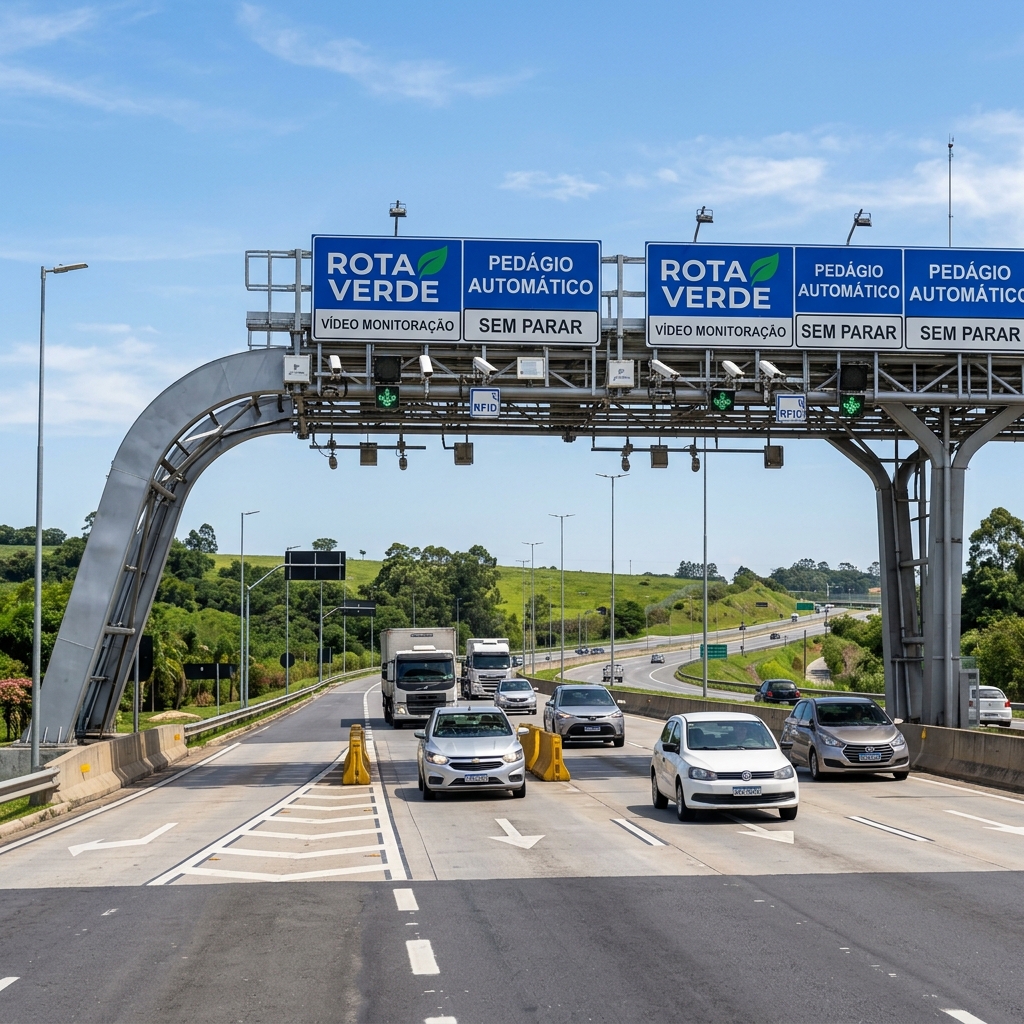 Pórtico de pedágio eletrônico da Rota Verde Goiás